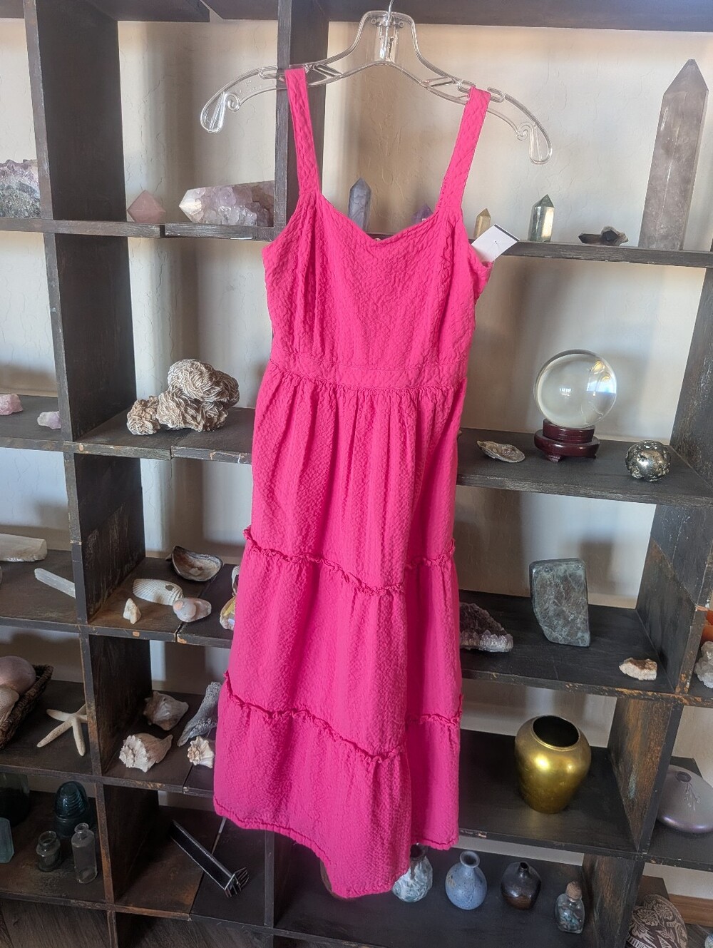 Cotton Lined Women’s Hot Pink Tiered Sundress